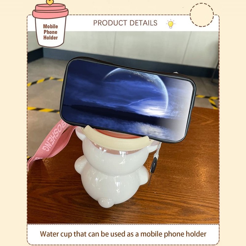 32oz Bear Straw Water Bottle Large 1L BPA Free Water