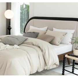 Talasily Linen Duvet Cover California King Size Soft Breathable Duvet Cover Set with Buttons Closure, 3 Pieces, 1 Duvet Cover 104x98 Inches and 2 Pillowcase Linen Cotton Blend Duvet Cover,Beige