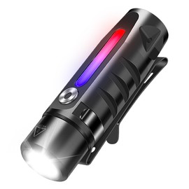 BORUIT RJ28 Mini EDC Keychain Flashlight,Rechargeable 410 Lumens LED Keyring Light with Clip,Magnetic Tail,21 Modes,USB-C Charging,IP66 Waterproof Flash Light for Everyday Carry & Emergency