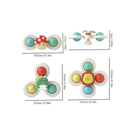 3 Pack Baby Spin Bath Toys Boy Girl Children Sucker Spinner Suction Fidget Kids