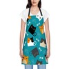 Smooffly Cute Cats with Fish Bone Apron,Adjustable Neck Bib Apron
