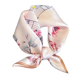 MEISEE 100% Pure Mulberry Silk Scarf 21" Square Scarf Neckerchief Headscarf Breathable Lightweight for Women Gift Packed (M3 Pink Plum)