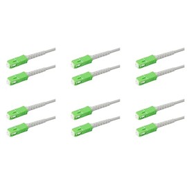 SpeedyFiberTX 6-Pack 1 Meter SC/APC to SC/APC 3.0mm White Simplex Riser OFNR Fiber Patch Cable, Corning SMF-28 Singlemode 9/125um Ultra Fiber, OS1/OS2 Compatible