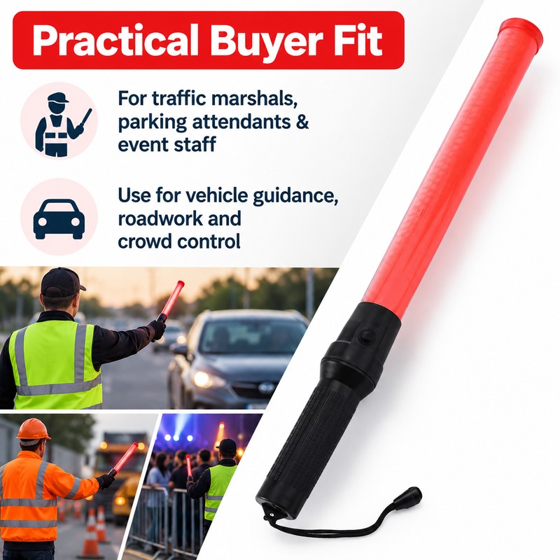 LED Traffic Wand, 21.26 Inch Handheld Lighted Traffic Control Baton,