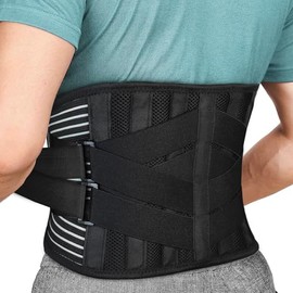 Faja lumbar para aliviar el dolor lumbar, cinturón de soporte lumbar antideslizante con malla para mujeres y hombres, faja lumbar ajustable para ciáti