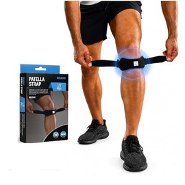 Sport Banda Rotuliana Ajustable con Almohadilla, Soporte Dirigido, Transpirable, Velcro Ajustable (Negro)