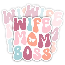 SODAVA | Wife Mom Boss Sticker Funny Mom Stickers Mama, Grandma, Grandmother, Mothers Day Waterproof Vinyl Decal, Gifts for Hard Hat, Laptop, Car, Bike, Multiple Occasions