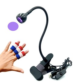 ZOELASS Cuello de cisne luz UV para uñas de gel con mangas de uñas y abrazadera de acero lámpara UV para curado de resina y esmalte de uñas de gel, entrada USB de 5 V