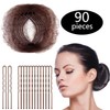 50 Pcs Hair Nets Invisible and 40 Pcs U Shaped