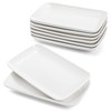 Foraineam 8 Pieces Rectangular Plates 8 Inch Porcelain Platters, Dessert,