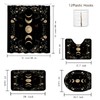 Emwnodti 4 Pcs Bathroom Sets for Moon Phase Shower Curtain,