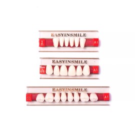 Easyinsmile 84Pcs Dental Acrylic Resin False Teeth DIY Denture Full Set U/L A1/A2/A3 Shade - A2