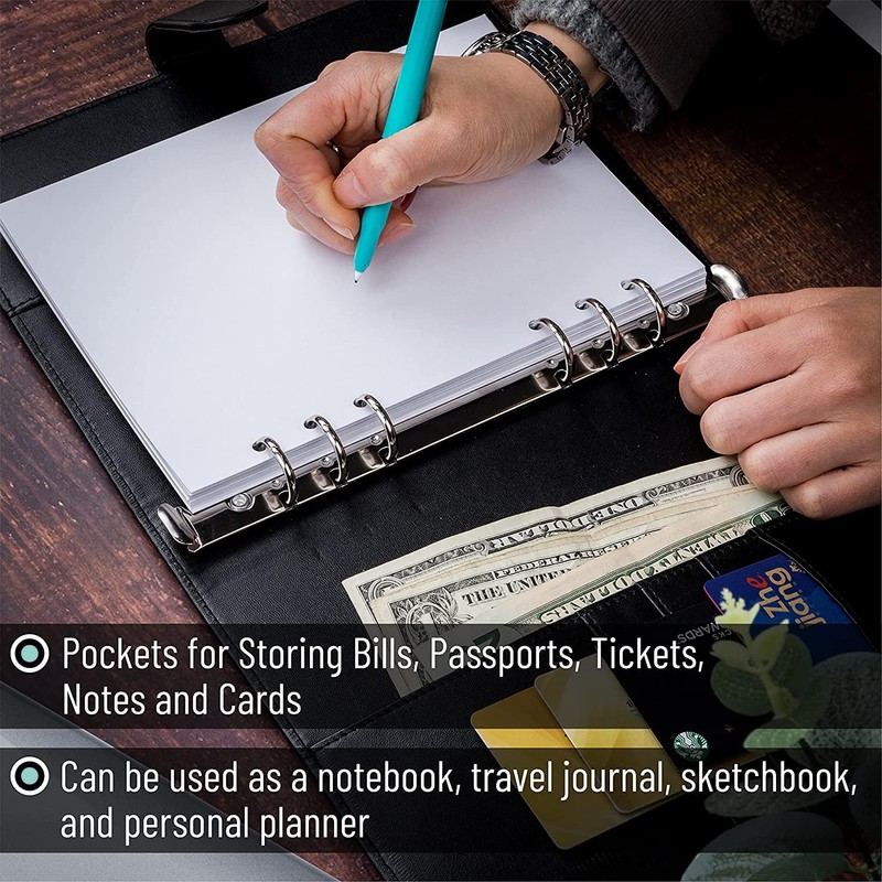 Zelten PU Leather Personal Notebook Planner with 80 Pages Loose