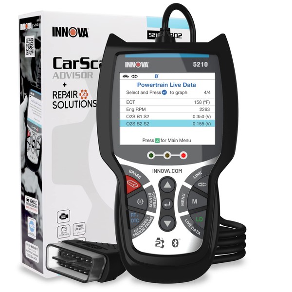 INNOVA 5210 - Newest 2022 OBD2 Scanner Diagnostic Tool - Read/Erase ABS Codes, Live Data, Battery/Charging System Test