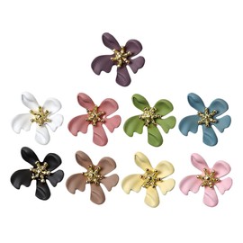 Baluue 9pcs Nail Art Studs Flower Charms Petal Manicure Decals Nail Gems for Wearing