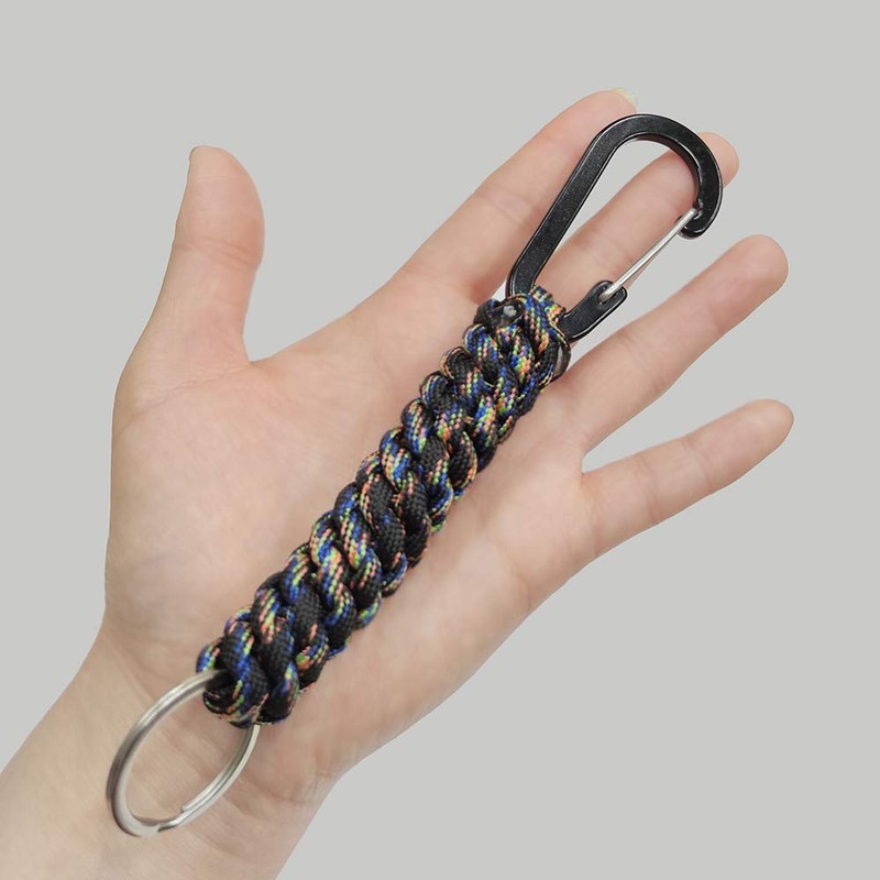 H.N.Z pckh-004 Carabiner Paracord Keychain Key Ring Khaki, Khaki
