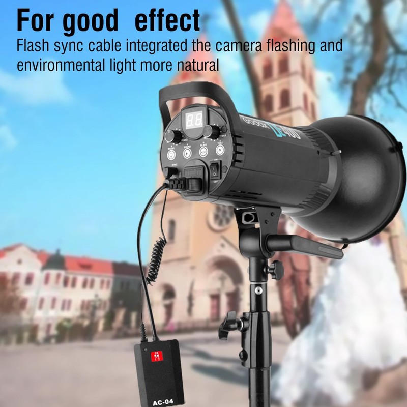 2.5mm to Male Flash PC Sync Cable, Extendable Flash Sync