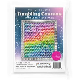 Tula Pink's Tumbling Cosmos Pattern and Complete English Paper Pieces Pack (Makes a Finished Quilt Size 70" x 80")