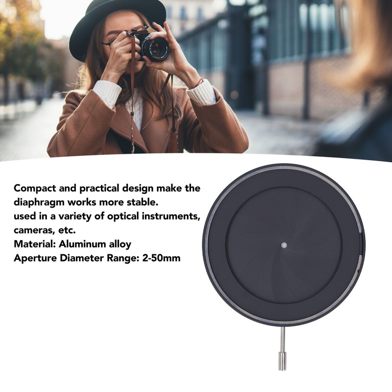 Adjustable Iris Aperture Diaphragm 2‑50mm Microscope Iris Adapter Aperture Adjustable