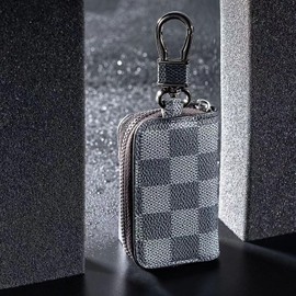 Harsever Key Case, Men's, Women's, PU Leather, Car Key Case, Cover Type, Smart Key Holder, Men's Key Case, Present, Key Cover, Exclusive Box, Carbon PU Leather, Gift, multicolor (black / gray)