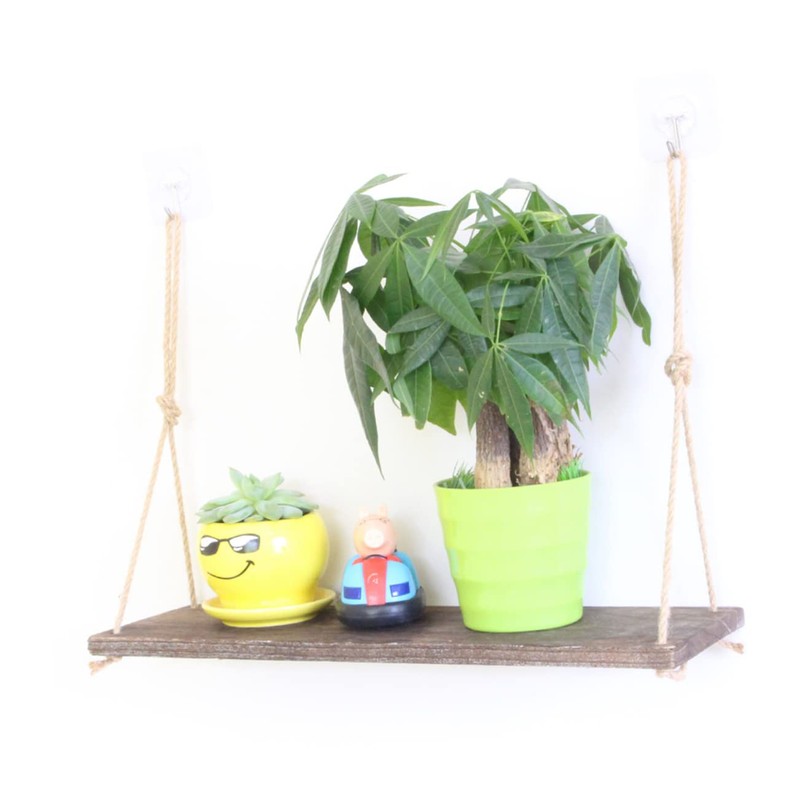 WOONEKY Floating Shelves Home Decor Wall Rustic Hanging Planter Shelf