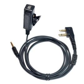 HYSHIKRA Universal 2-pin to 3.5mm Audio Cable with PTT Compatible with Midland G7 Pro G8 G9 Pro M24 M24 Plus M48 M99 G6 XT G7 XTR and 3.5mm Audio Input Interface Headsets with Microphones