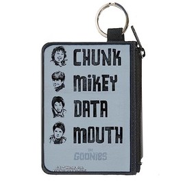 Horror Movies Wallet, Zip Clutch, The Goonies Chunk Mikey Data Mouth Poses Periwinkle Black, Canvas, X-SMALL, Casual