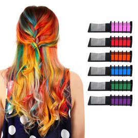 NEW Hair Chalk Comb,Temporary Hair Color Dye for Girls Age 4 5 6 7 8 9 10 Kids For New Year, Birthday Party, Cosplay (new6)