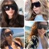 GRFISIA Square Oversized Sunglasses for Women Men Flat Top Fashion