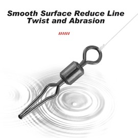 Goture Fishing Swivels, 100pcs Swivel Clips Fishing Tackle, Fishing Swivel Snap Clips Stainless Steel Quick Lock Hook Line Connector Saltwater Freshwater Fishing Accessories(Size #2)