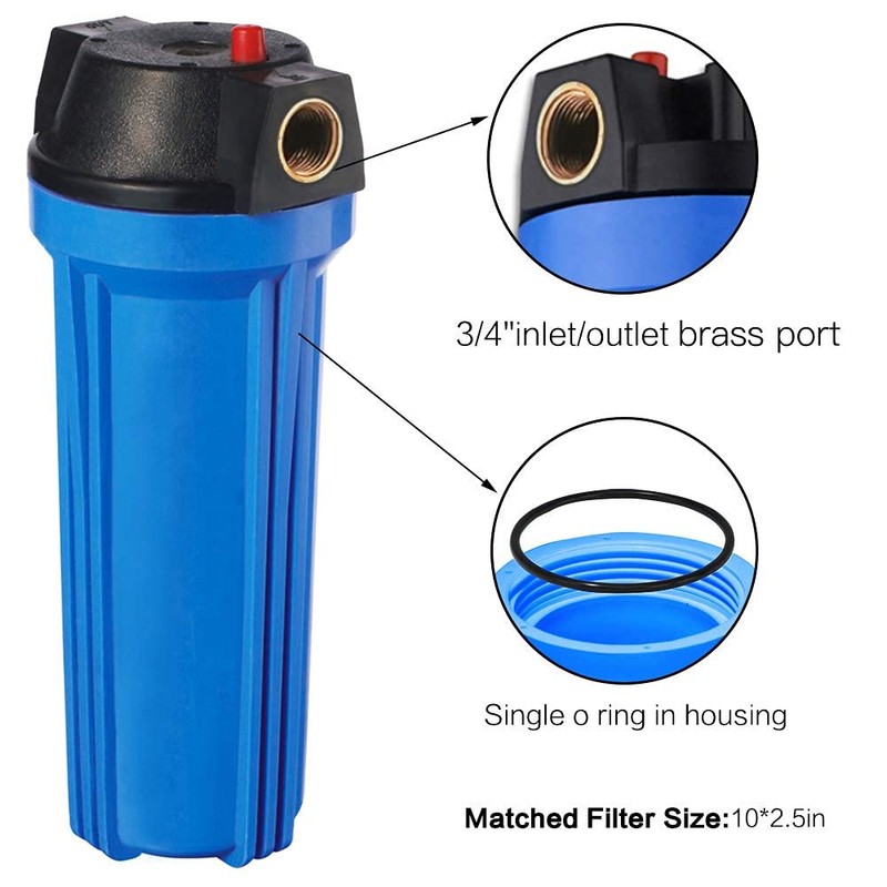 Geekpure 10-Inch Whole House Slim Water Filter Housing for 2.5"