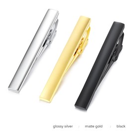 HONEY BEAR Men's Tie Clip Set of 3 5.4 cm for Normal Tie Clip 2.12 Inch, copper, No Gemstone