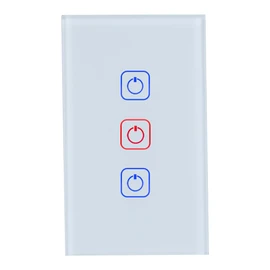 Tecnolite Connect - Apagador Inteligente Táctil WiFi 3 Circuitos, Sin Cable Neutro, Compatible con App móvil, Alexa, Google y Siri, Interruptor Inteligente