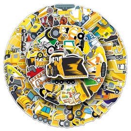 Engineering Vehicle Stickers for Laptop (100 PCS),Gift for Children Teens Adults Girl Boys,Waterproof Stickers for Water Bottle, Vehicle Vinyl Stickers for Scrapbook,Skateboard,Bike,Phone,Dairy