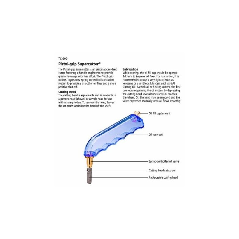 Toyo Pistol Grip Glass Cutter, Assorted Colors