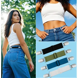 Szuoixe Pant Waist Tightener Waist Cinch Clip Belt Adjustable Elastic Pant Clip Women Men Packs (Multicolor)