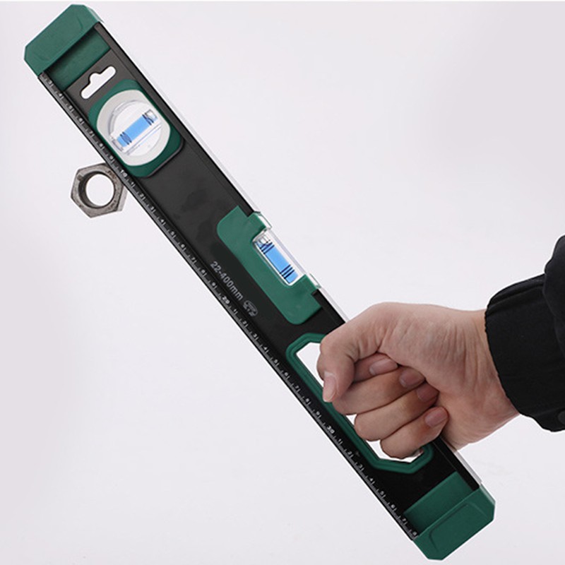 Magnetic Level Ruler with Scale Aluminum Alloy Horizontal Bubble Gauge