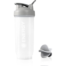 Didiseen Protein Shaker Bottle - Premium Shaker for Protein Shakes with Mixball - BPA Free Durability Leakproof, Odourless for Fitness Gym Sports - 700ml / 24oz (Grey)