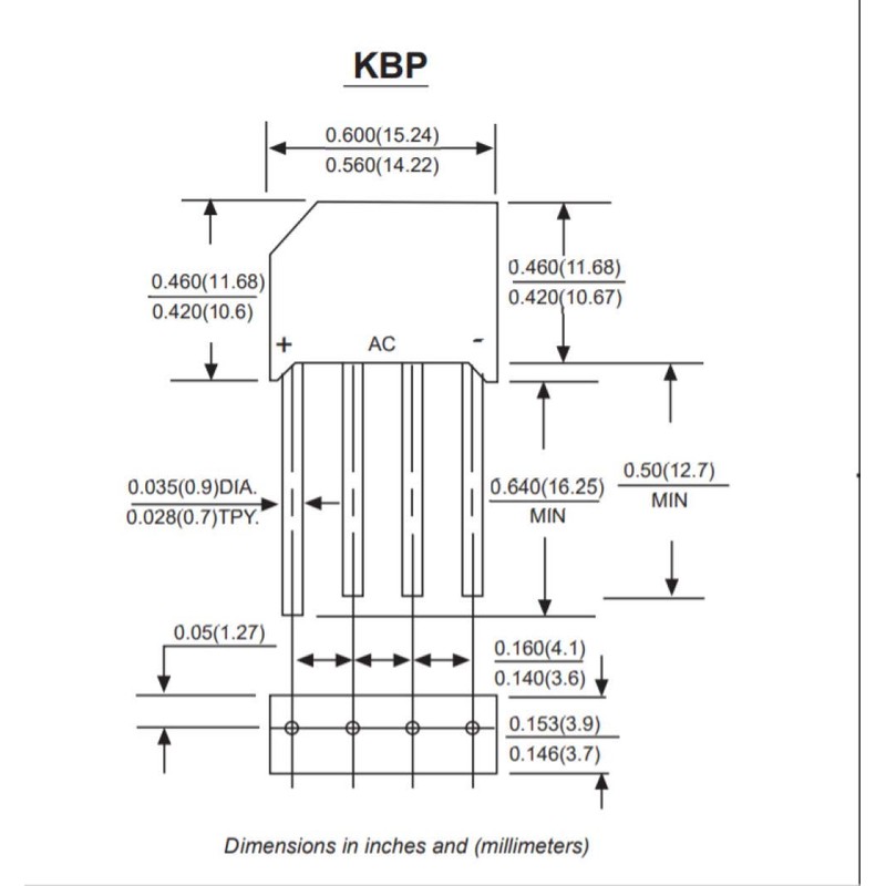 Bridgold 20pcs KBP310 Bridge Rectifier Diode Single Phase, 1000 V/3A,Full