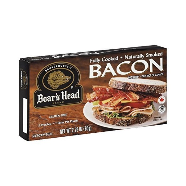 Boar's Head Fully Cooked Bacon 2.29 OZ(Pack of 4) by Boar's Head