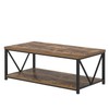 EXCEFUR Modern Coffee Table, Rustic Wood and Metal Living Room