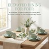 16-Piece Dinnerware Set for 4, Ceramic Plates, Bowls and Mugs,