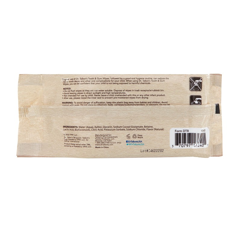 Dr. Talbot's Eco Bamboo Baby Tooth and Gum Wipes Naturally