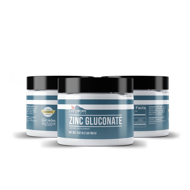 Earthborn Elements Zinc Gluconate 3 oz, Always Pure, No Fillers