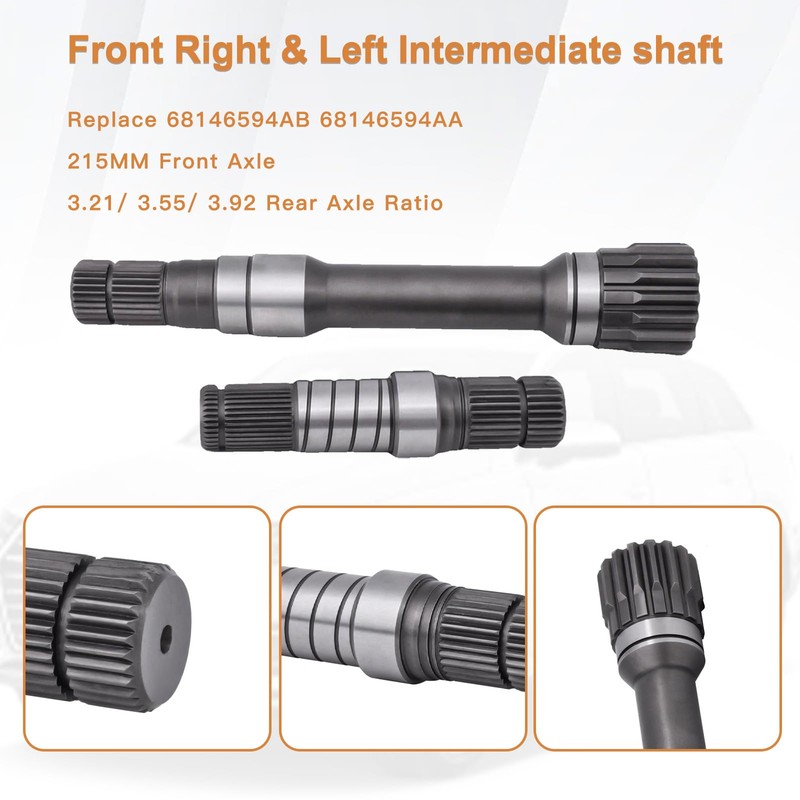 Seaforie 68146594AB Front Differential Axle Intermediate Shaft Inner Shaft Kit