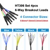 HT306 4 Connectors Sizes Universal Breakout Leads, 6 Channel Test