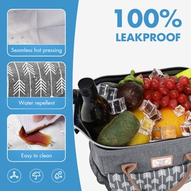 Lekesky 16L Cool Bag Lunch Bag with Shoulder Strap, Small Cool Bag for Work, Picnic, Outdoor (Grey)