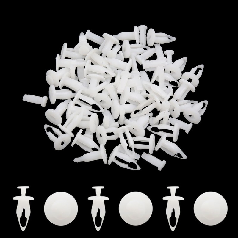 sourcingmap 40 Pcs White Plastic Rivet Bumper Clips 9mm for