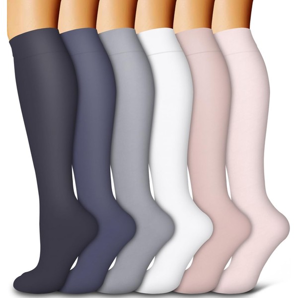 Compression Socks for Women and Men 6 Pack Copper Compression