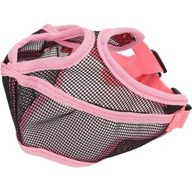 Mesh Dog Muzzle Short Snout Bulldog Muzzle with Breathable Soft Edges to Prevent Biting (Pink, S)